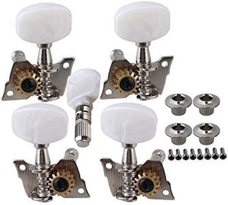 Urdrsaf 5PCS Durable Banjo Semiclosed Right Machine Head Tuning Tuner Peg Key for Guitar Parts 2 Left 2 Right