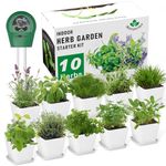 Herb Garden Kit Deluxe 10 Herbs Growing Kit Kitchen Window Herb Garden Planter Indoor & Outdoor Herb Garden Starter Kit, Great Gardening Gift