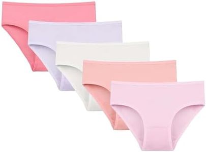 Donella Girls' Soft Cotton Underwear - Kids Bikini Brief Panties for Girls and Toddlers 5-Pack, Assorted Floral, Age: 8-9