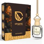 Airganic Aroma Swing - Oud Wonders - 10ml | Aroma Essential Oils in Glass Bottle with Wooden Diffuser Lid | Car Fresheners | Hanging Car perfume | Car Hanging Accessories | Car Accessories Interior