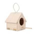 TITA-DONG Wooden Bird House, Safe and Non Toxic Wooden Bird Nests, Decorative Nest Box Birdhouse Wood Garden Bird Nests Small Bird Breeding Box for Dove Wren Robin Sparrow Hummingbird Finch