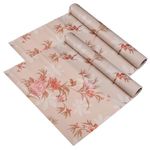 Kuber Industries Shelf Liner | Kitchen Cabinet Shelf Protector | Kitchen Liners for Cabinets | Drawer Liner Mat | Red Flower Wallpaper Shelf Liner Cabinet Mat | 5 MTR | Pack of 2 | Cream