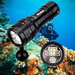 Wurkkos DL07 Diving Flashlight Rechargeable Scuba Dive Light, 3000 Lumens Dive Lights, IPX8 Waterproof, 135 ° Beam Angle Underwater Flashlight High 90 CRI Dive Video Photography Light with Ball Joint