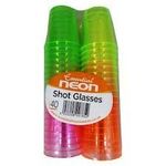 Partyrama Neon Disposable Plastic Shot Glasses, Multi-Colour, 40 Count (Pack of 1)