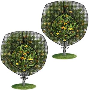 Fruit Tree Netting Covers with Zipper to Protect from Squirrels and Birds Large Netting for Fruit Trees Net Protection, Black, 10' x 13', 2 Pack