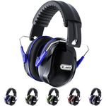 Hearing Protection Ear Muffs, Dr.meter Noise Reduction Safety Earmuffs with Adjustable Headband, Ear Defenders for DIY, Shooting, Mawing Lawn or Hunting, Storage Bag Included-Black & Blue