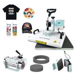BetterSub 360 Degree Swivel Combo 5 in 1 12‘’ x15‘’ Heat Press Machine for T-Shirt 20/30oz tumbler Heat Press Hat Plate Cap Printing Sublimation Machine Heat Transfer Digital Industrial-Quality Teal