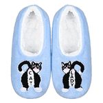 ZYZX Cat Slipper Socks for Women Winter Cozy Soft Warm Funny Cute Slippers Non Slip Sherpa Lining Indoor Fuzzy Socks with Grippers Gifts Slippers