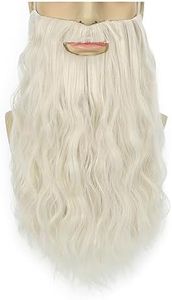 FVCENT Fake Long Beard and Mustache Men's Big Beard Old Man Long Plush Beard Cosplay Halloween Costume (Long Curly Blonde)