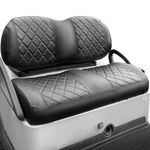 NOKINS Golf Cart Seat Covers Fit Club Car Precedent/Tempo/Onward Premium Front Seat Cushion, Golf Cart Vinyl Diamond Seat Covers, Soft/Scratch-Resistant/No Stapler Needed (Black&Black Stitching)