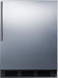 Summit Appliance CT663BKBISSHV Built-in Undercounter Refrigerator-Freezer for Residential Use, Cycle Defrost with Stainless Steel Wrapped Door, Professional Thin Handle and Black Cabinet