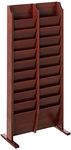 Wooden Mallet 20 Pocket Cascade Free-Standing Rack Magazine Holder, Mahogany