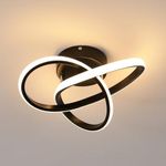 AASHRO MALL Modern Dimmable LED Ceiling Light, Modern Flush Mount Fixture with Adjustable Light, Three Color Dimming for Bedroom, Living Room, and Dining Room, Black (Ceiling Light (802))