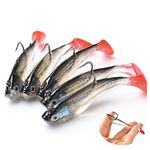 5Pcs Fishing Lures,3D Eyes Soft Fishing Lure Single Hook Baits Artificial Bait (2A)