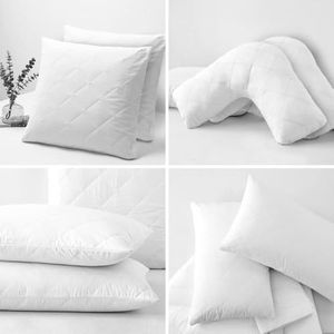 2X Aus Made Quilted Pillow Protector Cotton Cover | Standard | King Size | European | V Shape Tri Boomerang Pillow Protectors (2X European Pillow Protectors (65x65 cm))