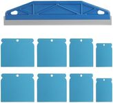 Paint Trim Guard,12" Stainless Steel Paint Shield for Cutting in Tools for Painting,Edger Edge Painting Tool, pPaint Guard for Skirting Board Smearing,with 8 Wallpaper Scrapers for Decorating Tools