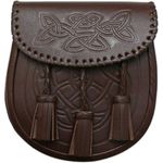 Tartanista Mens Semi-Dress Brown Celtic Pattern Sporran & Belt