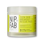 Nip + Fab Teen Skin Fix Zero Breakout Rescue Face Pads with Salicylic Acid, Witch Hazel and Antioxidant Wasabi Extract, BHA Facial Pad for Cleansing Pores Prevent Breakouts Blemishes, 60 Count