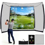 GYMMALL 10FT Silent Golf Practice Net with Ball Return for Backyard Garage