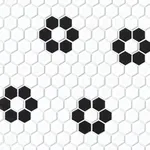 Bedrosians Le Cafe Matte 1" Hexagon Porcelain Mosaic (10.25" x 11.25" Sheet), Design 2 (10-Pack, 8.4 SF)