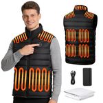 Heated Gilet for Men and Women with 20000mAh Battery Power Bank, Heated Vest with 9 Heating Zones for Outdoor Work Skiing Hiking Fishing, Heated Body Warmer Jacket Coat for Winter Christmas(XL)
