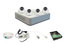 Hk vision 2MP 8 Ch HD DVR & 2MP 4 Dome Camera HD Combo kit, Include All Require Accessories for 4 Camera Installation