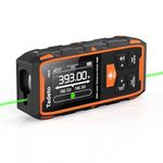 Tadeto Green Laser Measurement Tool, 393ft /120M Dual Green Laser Measuring Tool, Rechargeable Laser Measure Meter with Backlit LCD Display for Measure Volume, Distance, Angles, Mid-Point Measure