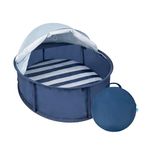 Babymoov Babyni Anti-UV Infant Pop-Up Tent, Portable Baby Beach Shelter with UPF 50+ Sun Protection, Ventilated Outdoor Canopy, Floor Mat, Sensory Details & Travel Bag, Marine
