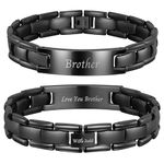 Willis Judd To My Brother Mens Bracelet Brother Birthday Gifts From Sister or Brother Titanium Bracelet (Black)