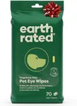 Earth Rated Pet Eye Wipes, Hypoallergenic Eye Wipes for Dogs & Cats to Reduce Tear Stains & Eye Discharge, Fragrance Free, 70 Count