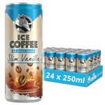 HELL Ice Coffee Slim Vanilla Latte | No Added Sugar | 24 x 250ml Cans | 40mg/100ml Caffeine | Real Arabica & Robusta Coffee Extracts | 75% UHT Milk | Preservative Free | Iced Coffee | Ready To Drink