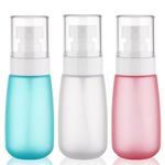 Travel Spray Bottle 2oz /60ml-3 Pack Plastic Mini Makeup Setting Refillable Fine Mist Spray Bottles TSA Approved Leak Proof Small Travel Bottle Containers for Water, Perfume, Face & Hair Mist (3Color)