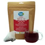 The Natural Health Market, Organic Hibiscus Tea Bags - 50 Count | 100% Natural Hibiscus Powder | Made in Britain | Soil Association Certified Organic | Hibiscus Tea with Compostable Pyramid Bags