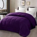 Exclusivo Mezcla 7.5 Tog King Size Down Alternative Duvet Quilted Duvet Insert with Corner Tabs for All Seasons - Breathable, Lightweight and Machine Washable (240x220 CM, Purple)