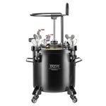 VEVOR Spray Paint Pressure Pot, 20L/5gal Pressure Pot Tank, 70 psi Adjustale Pressure, Steel Pressure Pot Paint Tank with Casters and Leak Repair Sealant, for Home Decor and Industry Painting