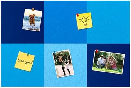 HULAVO Square Felt Cork Bulletin Board Tiles, Self Adhesive DIY Felt Pin Board for Wall 30" x 20" with 35 Pushpins for Office School Home Wall Decor Stickers Memos Photos Display (Gradual Blue)