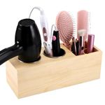 Hair Dryer Countertop Holder, Hair Tool Organizer Wall Mount, Blow Dryer Holder Cabinet Door Organizer, Bathroom Countertop Blow Dryer Holder and Curling Iron Holder (Cedar Wood, Log Color)