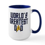 CafePress Star Trek World's Greatest Dad Large Mug 15 oz (444 ml) Ceramic Coffee Mug