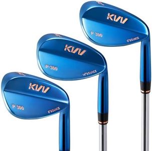 KVV Premium Golf Wedges with Ionized Blue PVD Finish - 52/56/60 Degree 3-Wedge Golf Set-Right-Handed, CNC Milled Face, Wedge Set for Men & Women