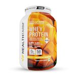 HEALTHFARM Whey Protein Plus with Added vitamins|58 SERVINGS|24g Protein|5.29G BCAA|4.15G GLUTAMINE Build Lean and Bigger Muscles, (TROPICAL MANGO, 2KG-4.4 lbs)