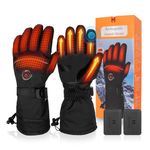 MUTOUHE Heated Gloves, 6000mAh Electric Rechargeable Heated Gloves for Men Women with 3 Levels Heat & Last 6 Hours, Winter Touchscreen Waterproof Gloves for Outdoor Sports - MotorCycling, Cycling