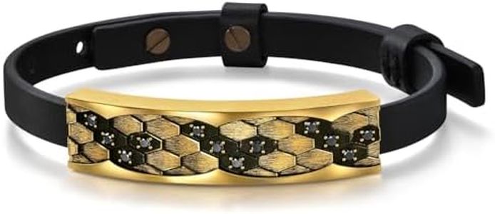 CHOW SANG SANG 999 24K Gold Noir Bold Snakeskin Black Diamond Bracelet for Women & Men 22cm 95498B