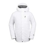 Volcom mens L Gore-tex 2 Layer Laminate Snow Jacket - white - XS