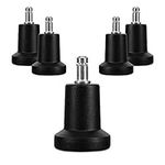 kwmobile Replacement Office Chair Gliders (Set of 5) - 10mm (3/8") Stem Bell Glide Chair Glider Plastic Feet Replacements for Castor Wheels - Black