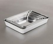 JAYCO Stainless Steel Baking Trays Oven Bakeware Sheet Pan, Set Of 5 Trays, Silver