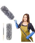 C.HERRY ® Microfiber Feather Duster Bendable & Extendable Fan Cleaning Duster with 100 inches Expandable Pole Handle Washable Duster for High Ceiling Fans,Window Blinds, Furniture