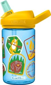 CAMELBAK Eddy+ - Borraccia per bambini, design resistente a prova di goccia, senza BPA, a prova di perdite, lavabile in lavastoviglie, 400 ml, con toppe Explorer