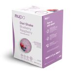 NUPO Diet Shake Blueberry Raspberry – Premium diet shake for weight loss, complete meal replacement for weight loss, 12 servings, gluten-free, GMO free