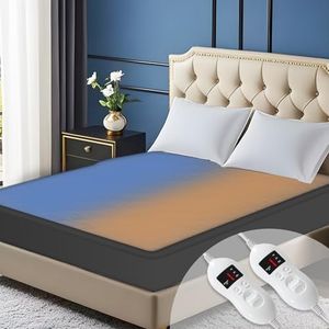 Heated Mattress Pad King Size - Electric Mattress Pad with Dual Control, 8 Heating Settings, Soft Blanket, Bed Warmer, 12-Hour Timer, Heater Sheets, 78" x 80" (Argyle Gray, King)