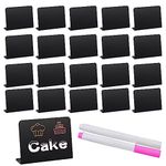 MZMing 20 Pieces Mini Plastic Display Chalk Board Signs Small Blackboard Sign with Chalk Pens Mini Chalkboard Price Tags for Display Food for Shop Buffet Bakery Cafe Wedding Party